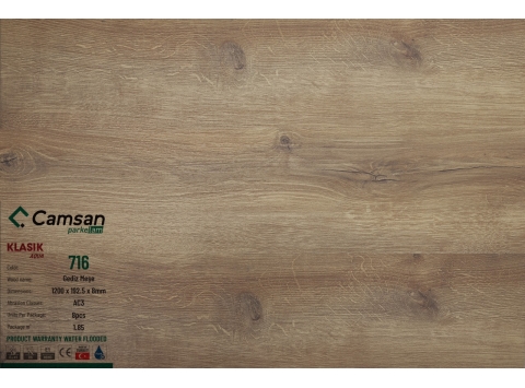 Sàn gỗ CamSan Klasik 716 Pera mese 8mm Aqua - (Thổ Nhĩ Kỳ)