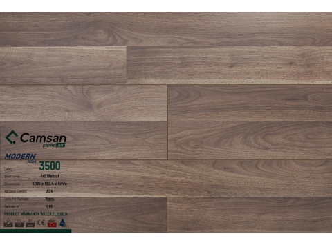  Sàn gỗ Camsan 3500 Art Walnut 8mm V  Modern Aqua