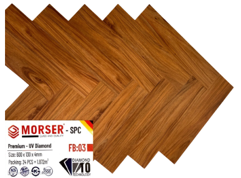 Sàn gỗ nhựa hèm khóa Morser SPC FB 03 ( Xương Cá)