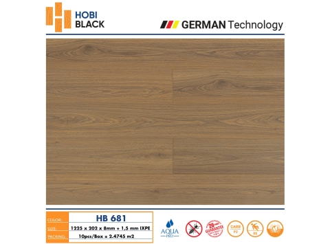 SÀN GỖ CÔNG NGHIỆP CỐT ĐEN HOBI BLACK HB681 (1225X202X8MM)