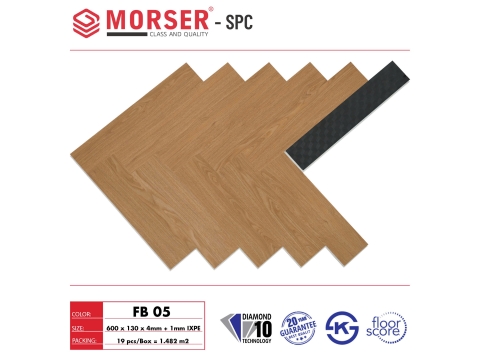 Sàn gỗ nhựa hèm khóa Morser SPC FB 05 ( Xương Cá)