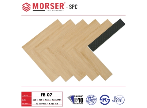 Sàn gỗ nhựa hèm khóa Morser SPC FB 07 ( Xương Cá)